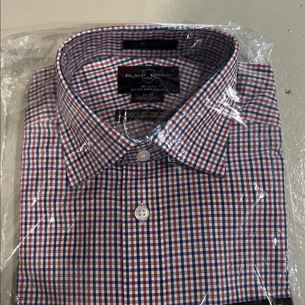 NEW Black brown long sleeve button down - Picture 2 of 4